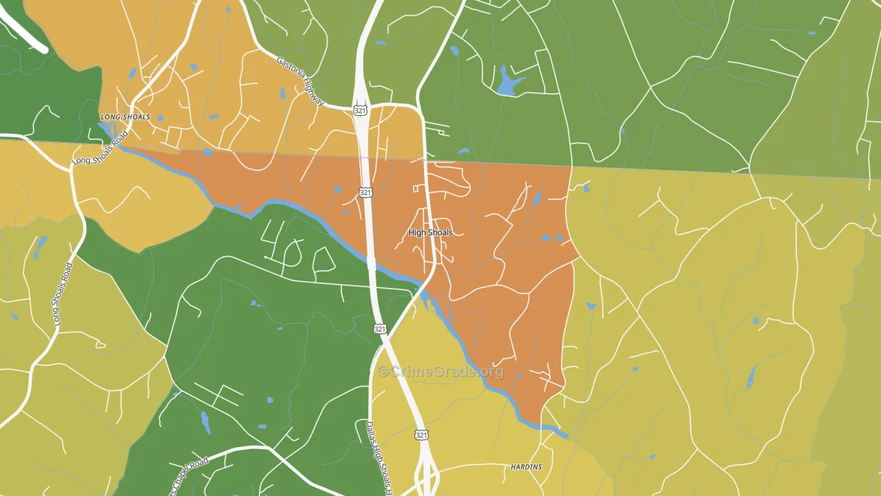 High Shoals, NC Map of Assault Rates