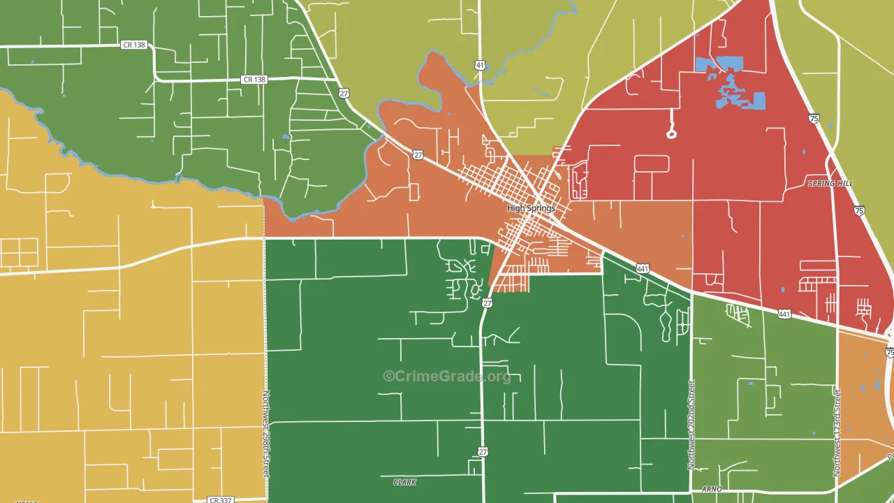 High Springs, FL Map of Assault Rates