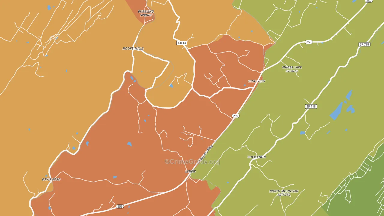 High View, WV Map of Assault Rates