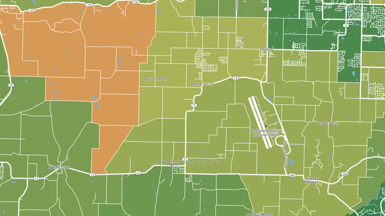 Highfill, AR Map of Assault Rates