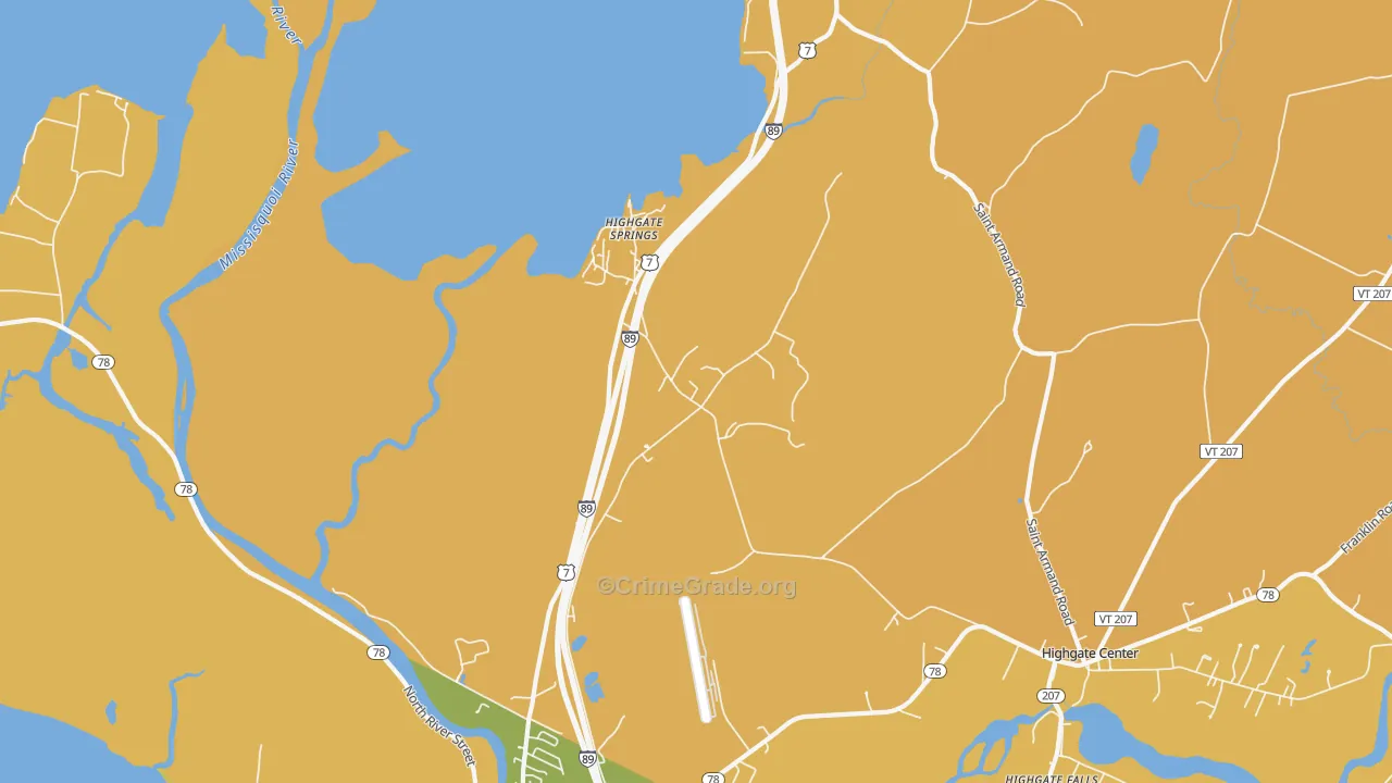 Highgate Springs, VT Map of Assault Rates