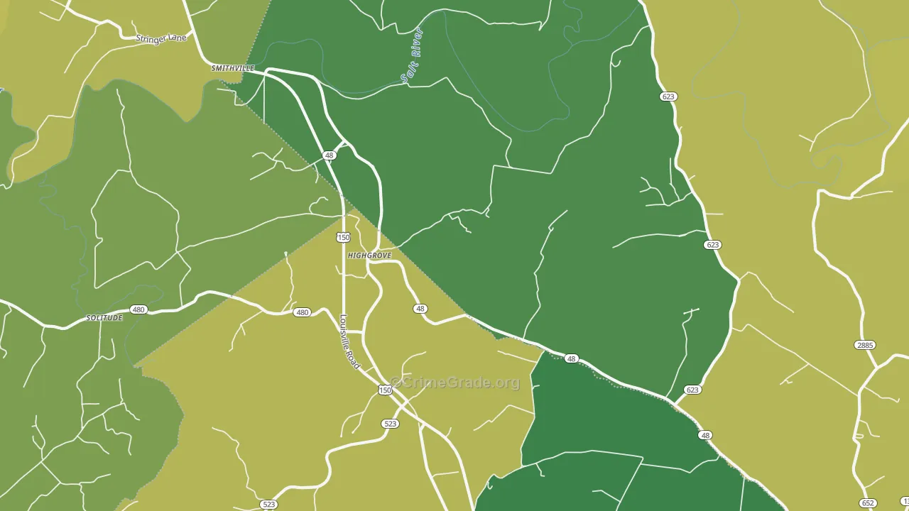 Highgrove, KY Map of Assault Rates