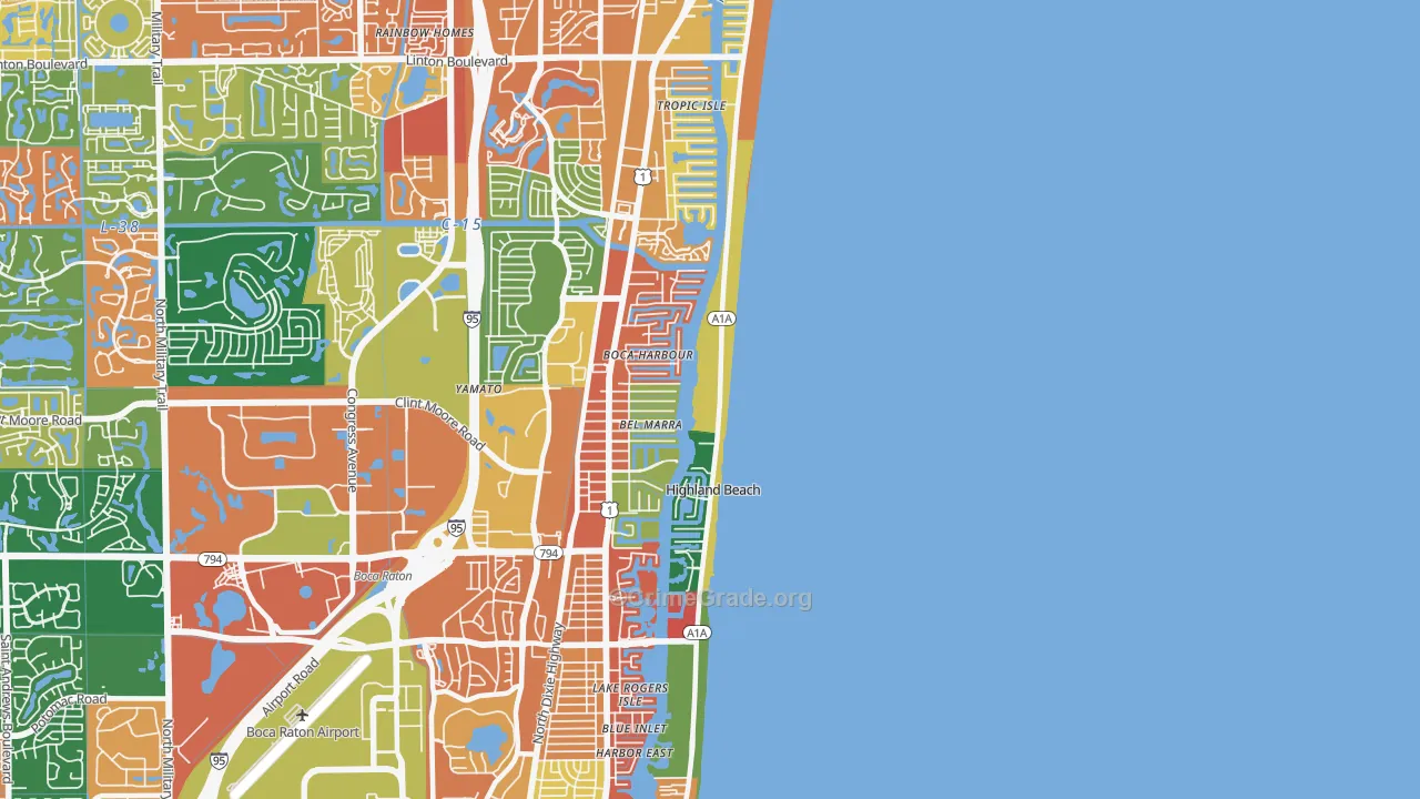 Highland Beach, FL Map of Assault Rates