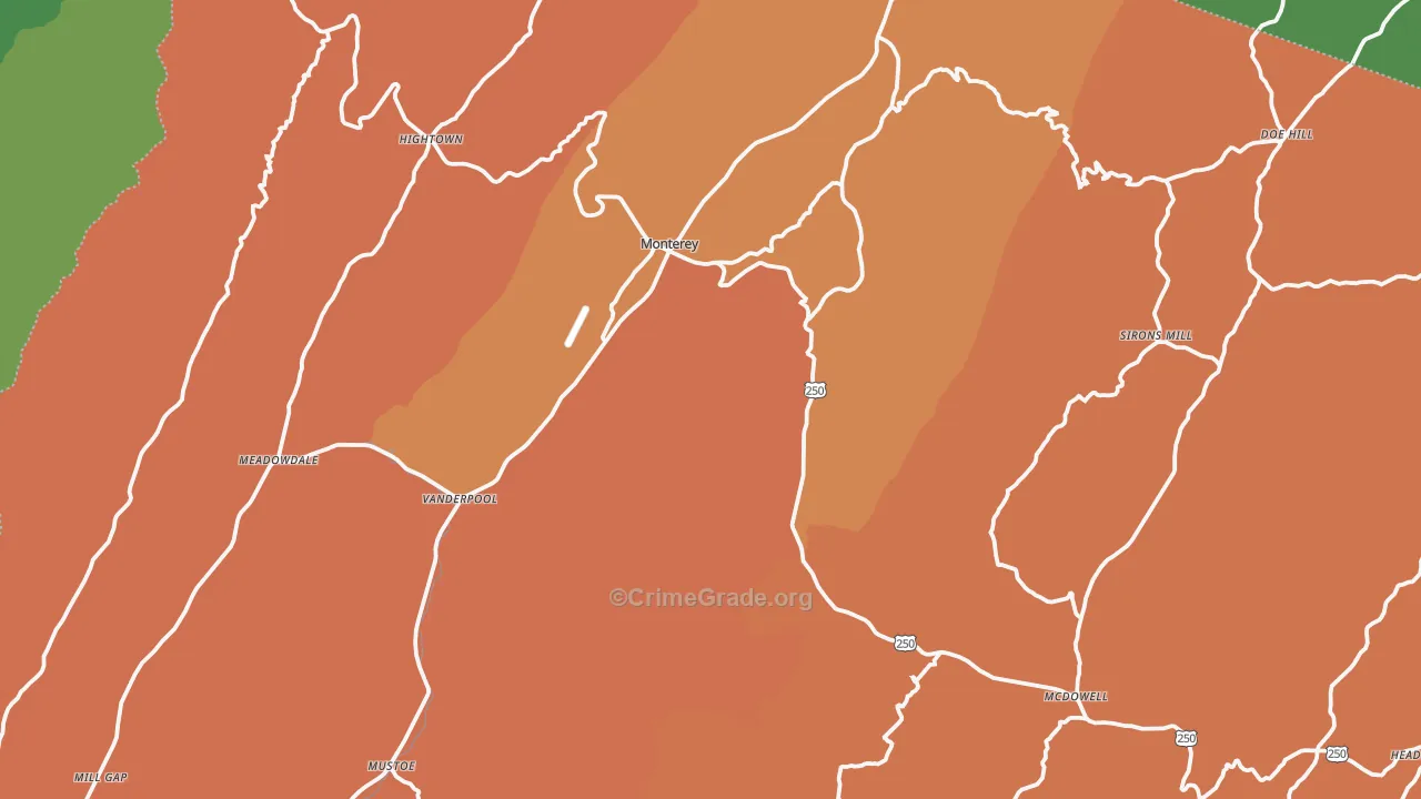 Highland County, VA Map of Assault Rates