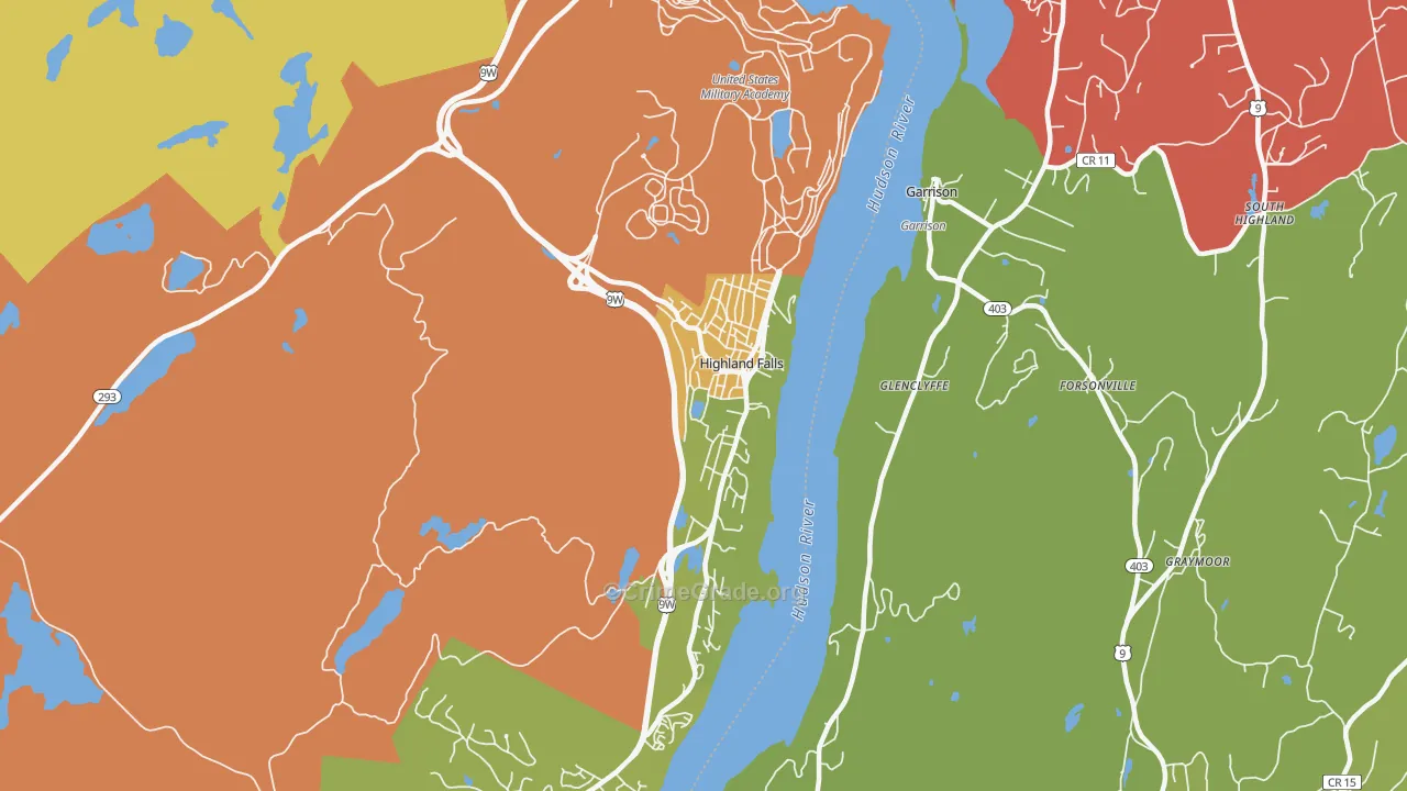 Highland Falls, NY Map of Assault Rates