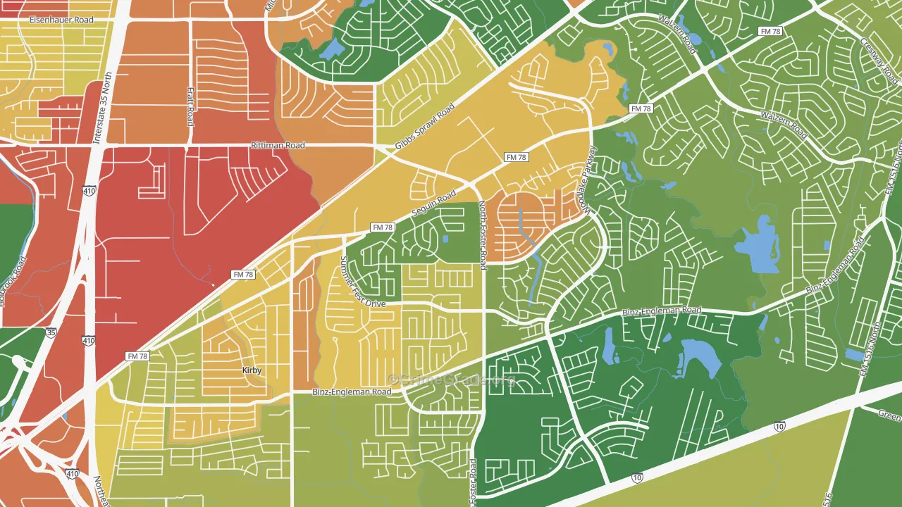 Highland Farms-San Antonio, San Antonio, TX Map of Assault Rates