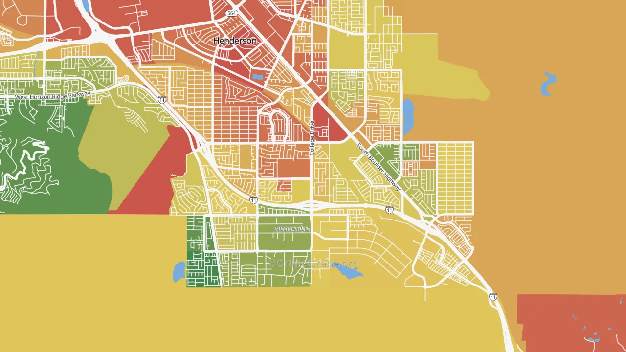 Highland Hills, Henderson, NV Map of Assault Rates