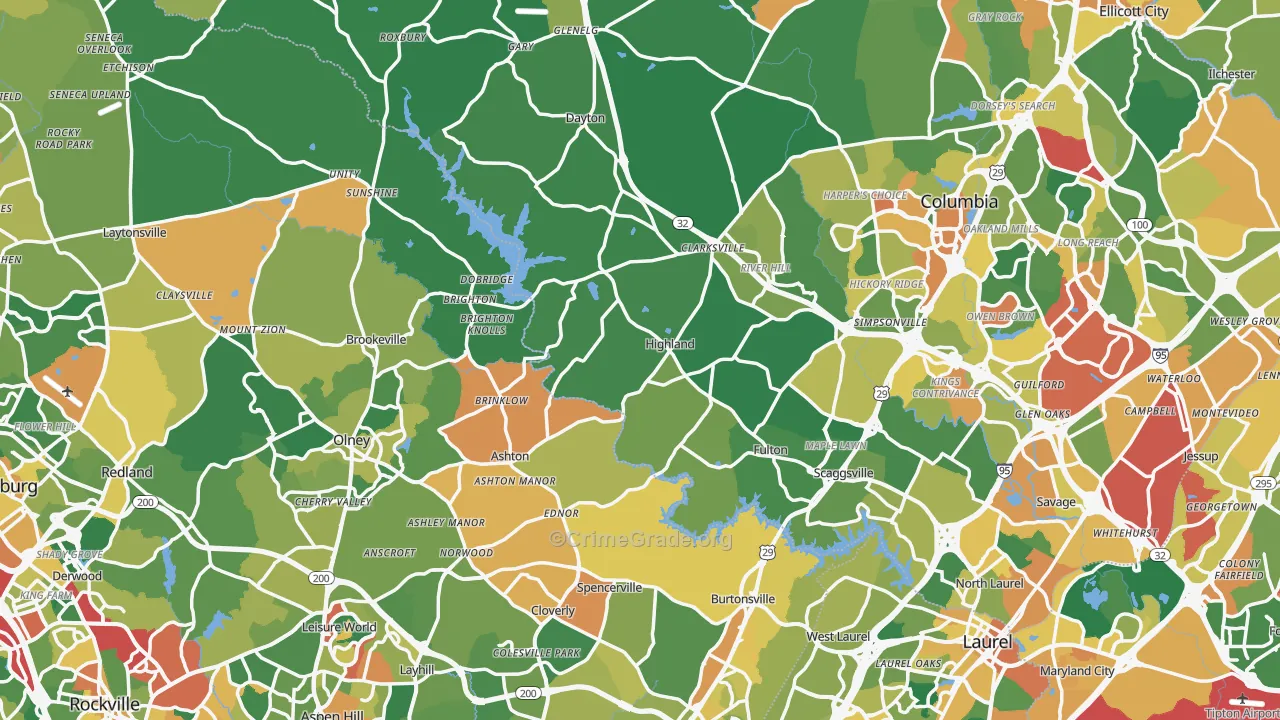Highland, MD Map of Assault Rates