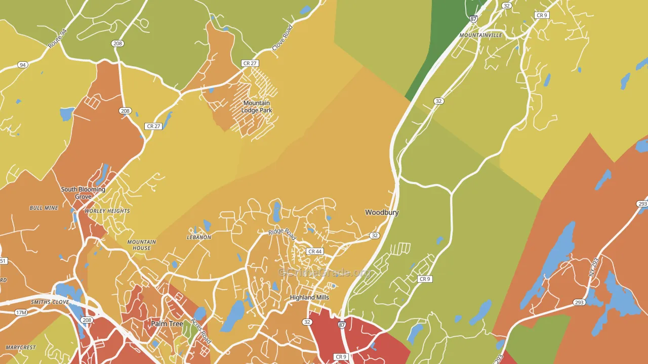 Highland Mills, NY Map of Assault Rates