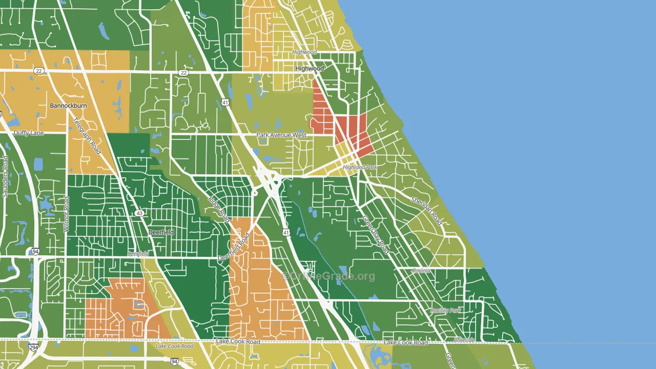 Highland Park, IL Map of Assault Rates