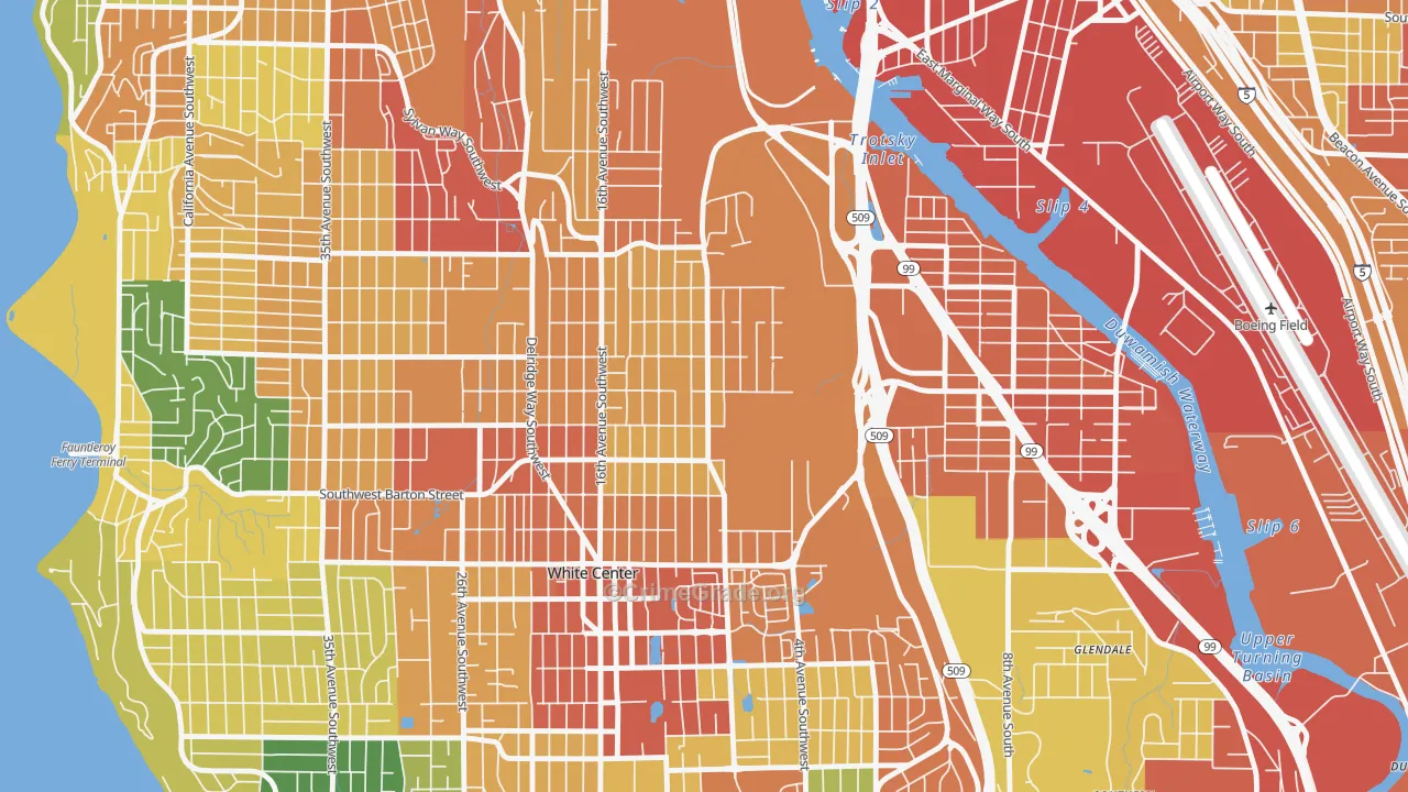 Highland Park, Seattle, WA Map of Assault Rates