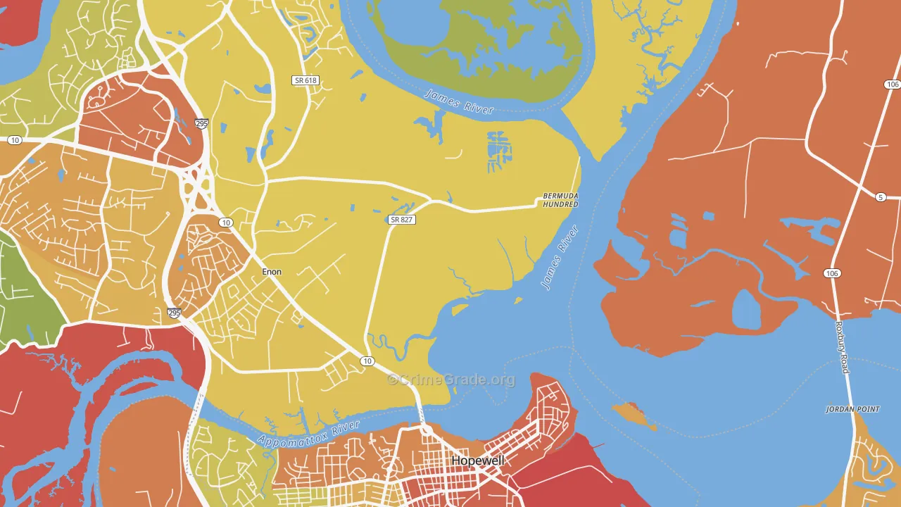 Highland Park, VA Map of Assault Rates