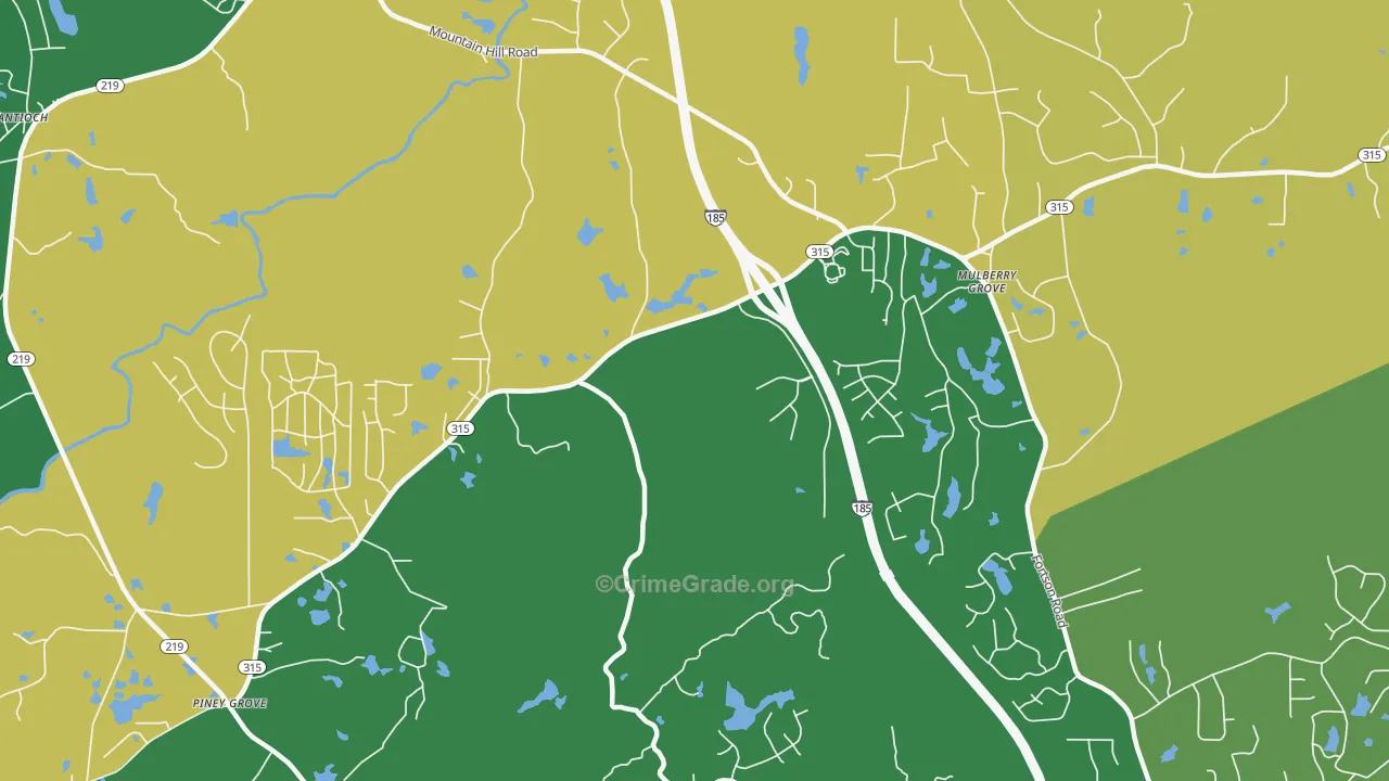 Highland Pines, GA Map of Assault Rates