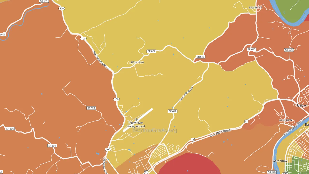 Highland, VA Map of Assault Rates