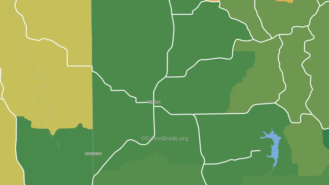 Highland, WI Map of Assault Rates