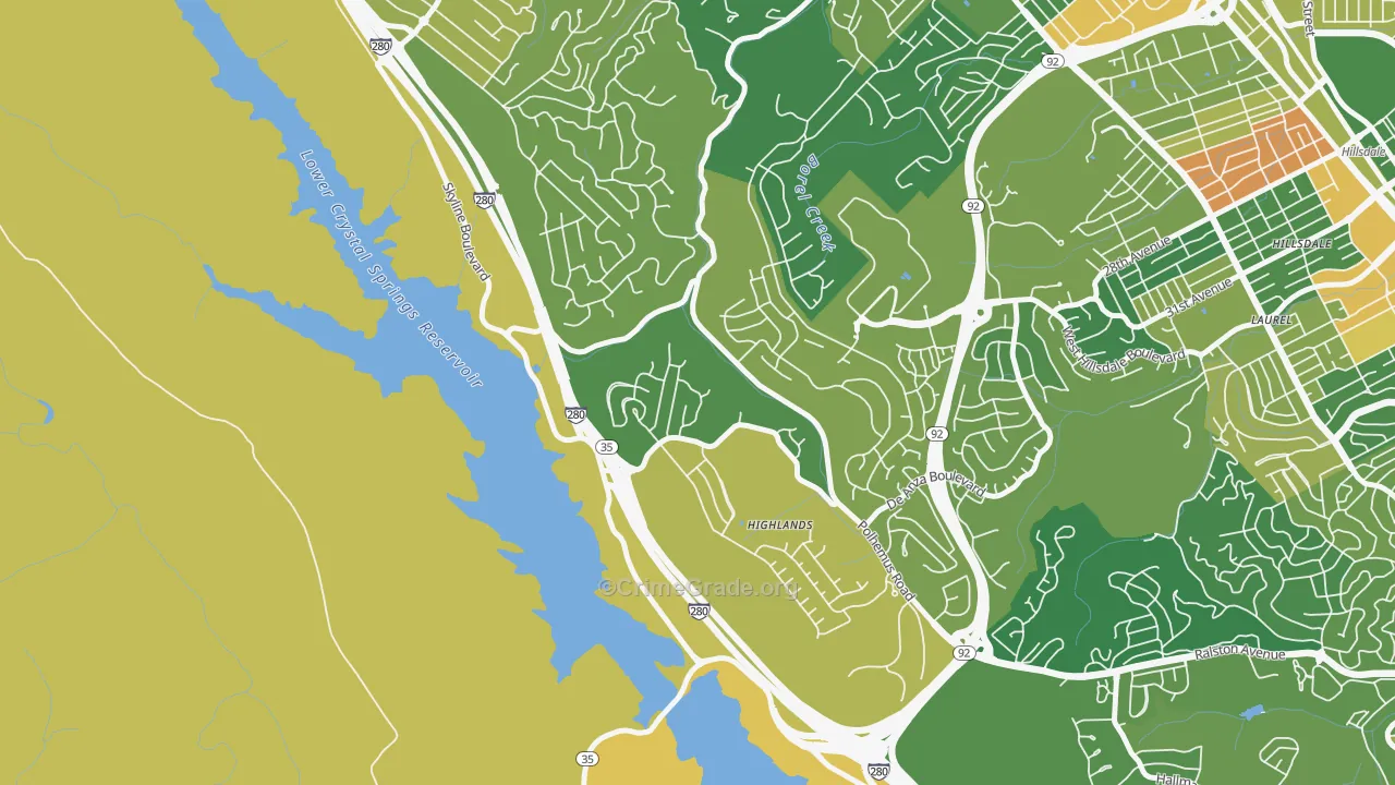Highlands-Baywood Park, CA Map of Assault Rates
