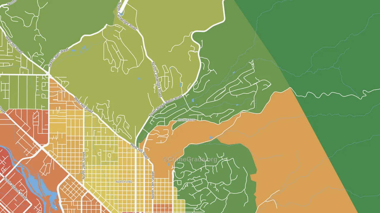 Highlands, Boise, ID Map of Assault Rates