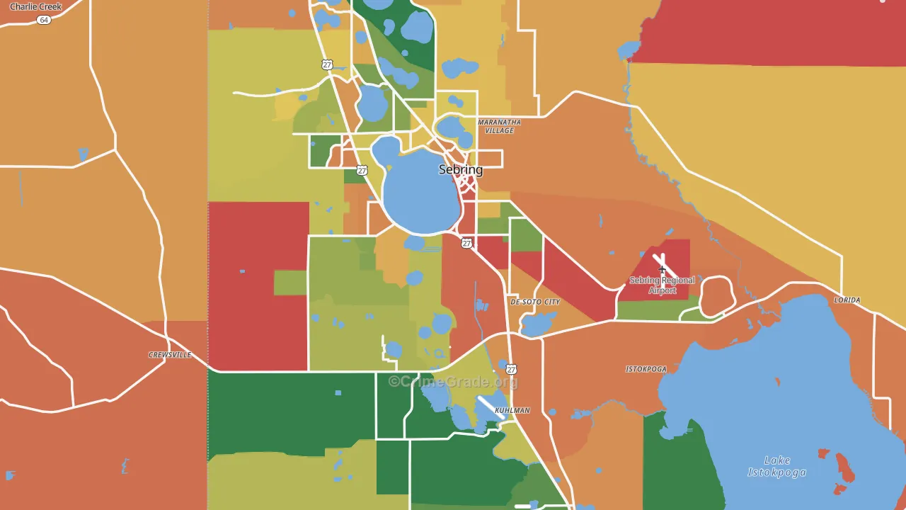 Highlands County, FL Map of Assault Rates