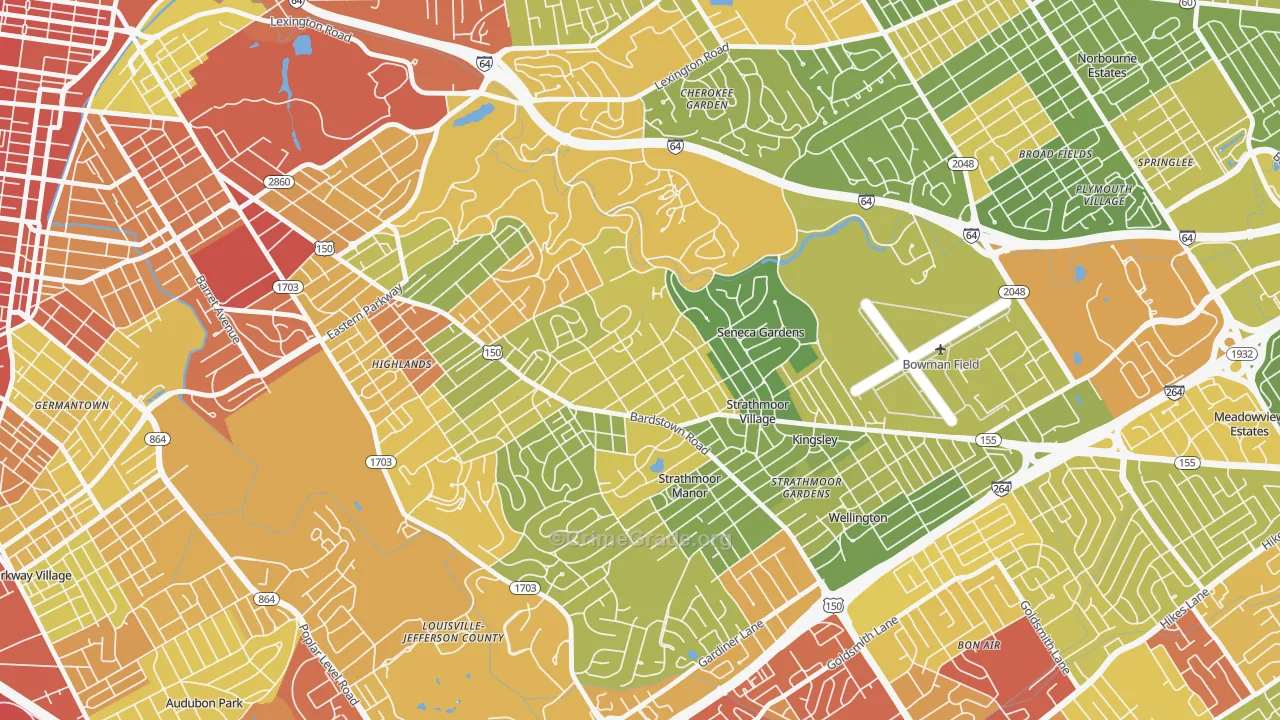 Highlands Douglass, Louisville, KY Map of Assault Rates