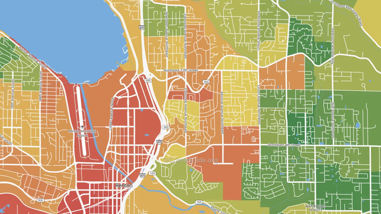 Highlands Park, Renton, WA Map of Assault Rates