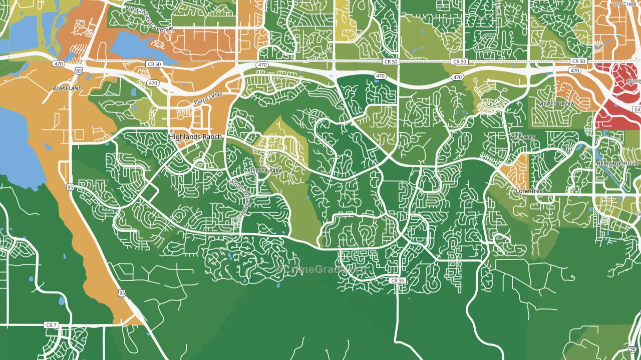 Highlands Ranch, CO Map of Assault Rates