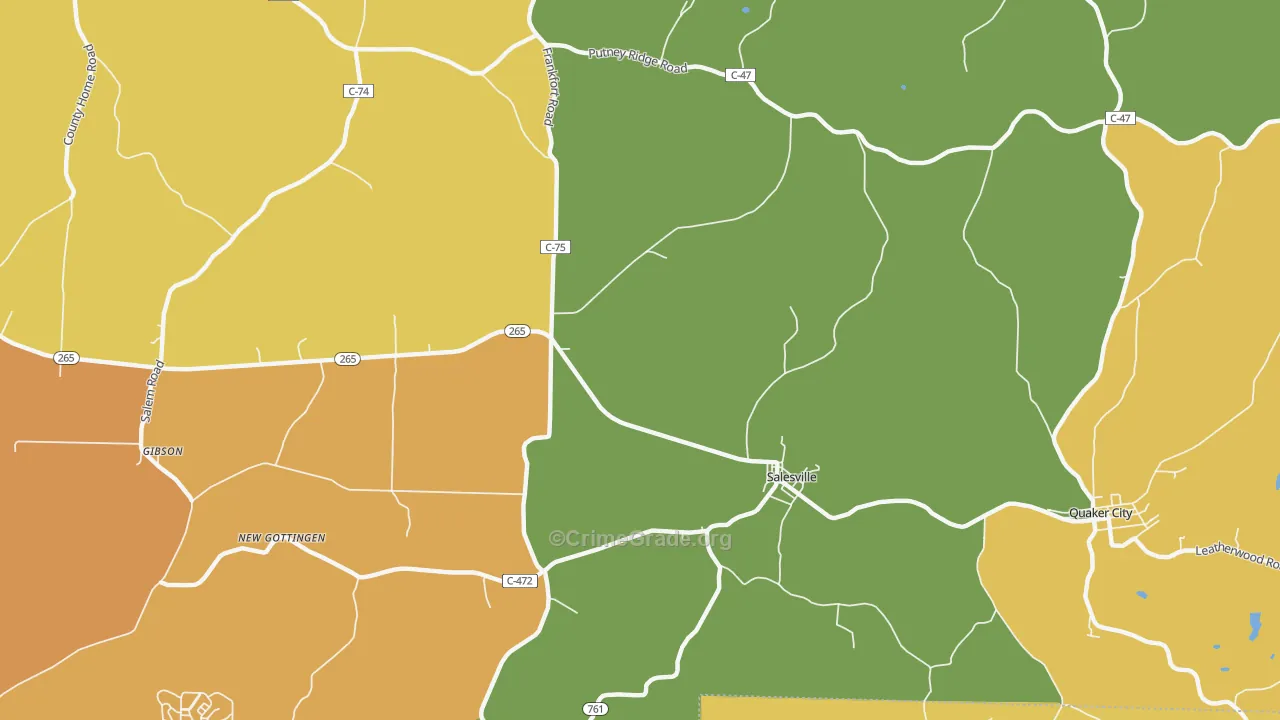Highlandtown, OH Map of Assault Rates