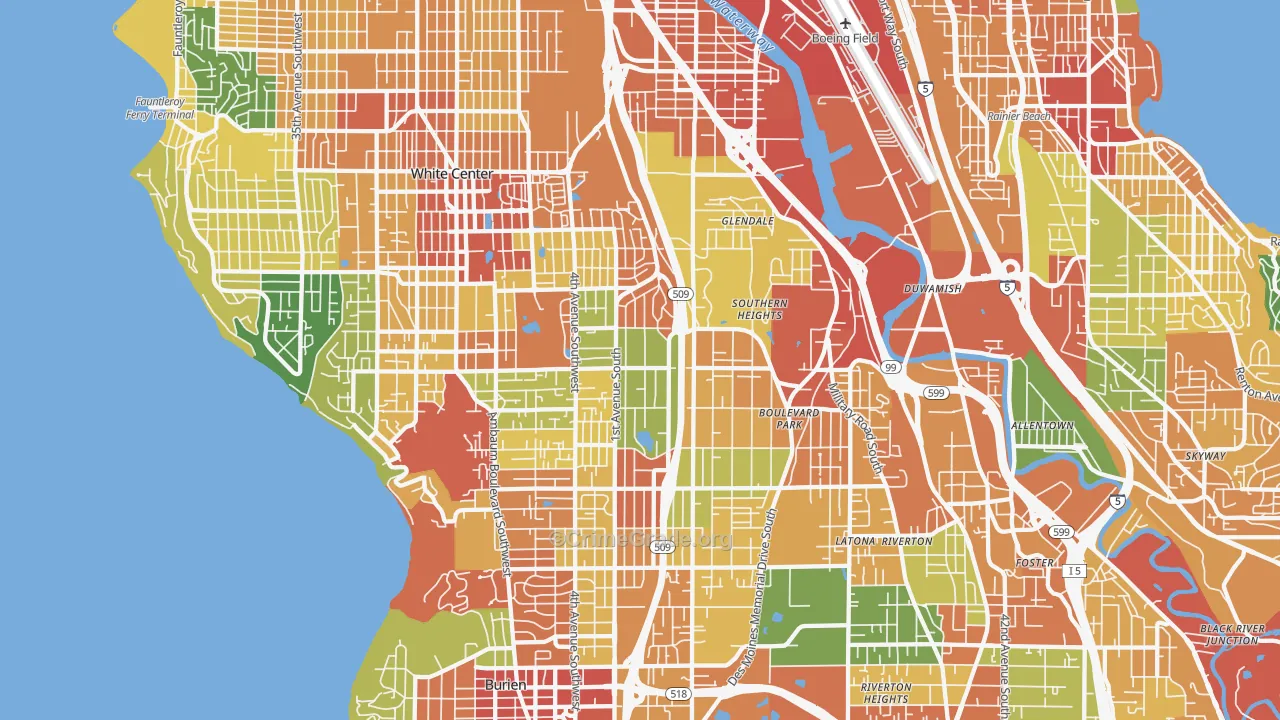 Highline, Seattle, WA Map of Assault Rates