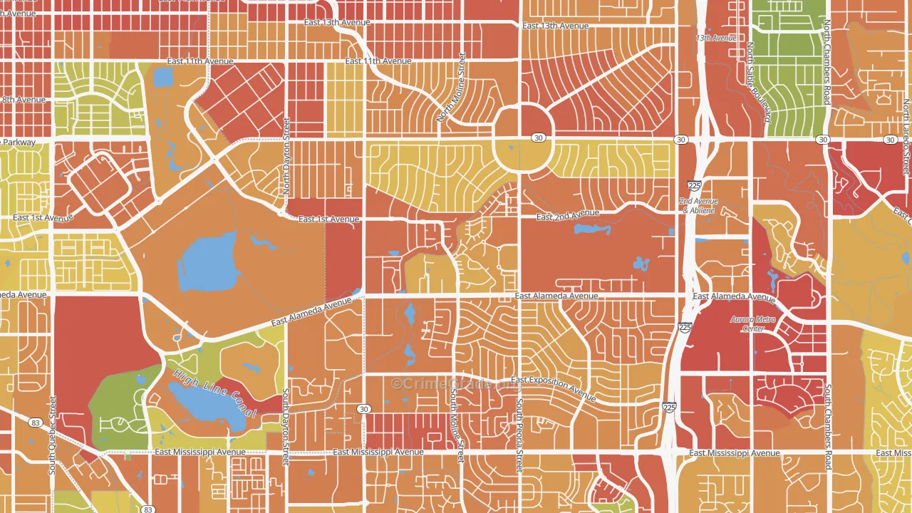 Highline Villages, Aurora, CO Map of Assault Rates