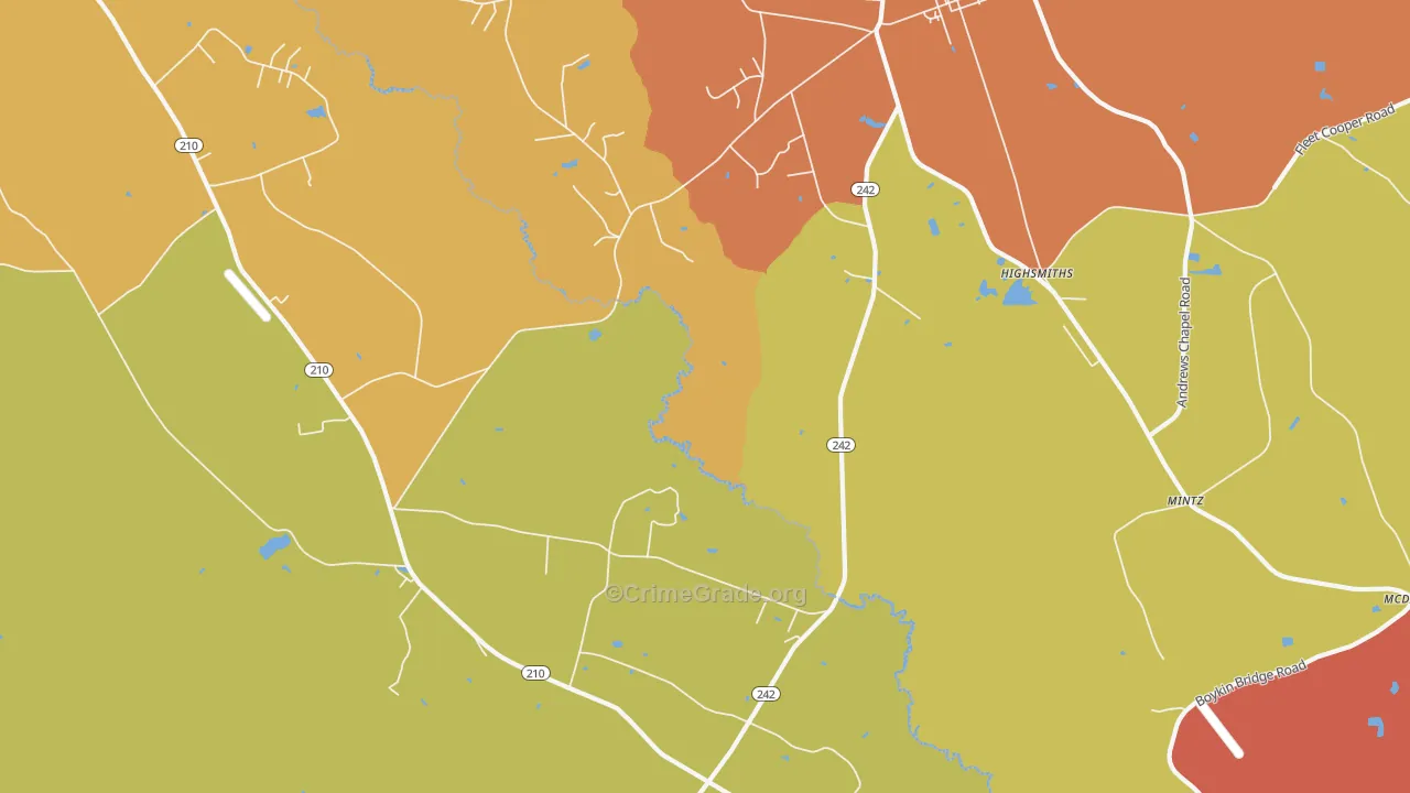 Highsmiths, NC Map of Assault Rates