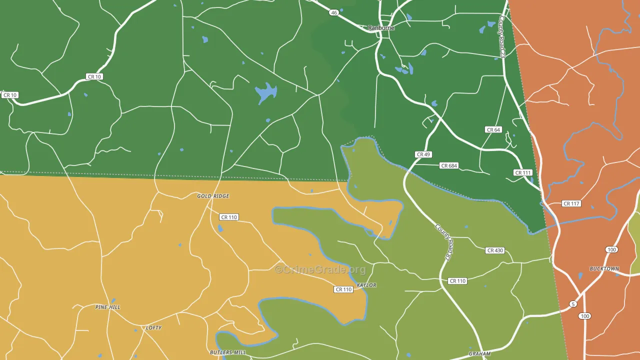 Hightower, AL Map of Assault Rates