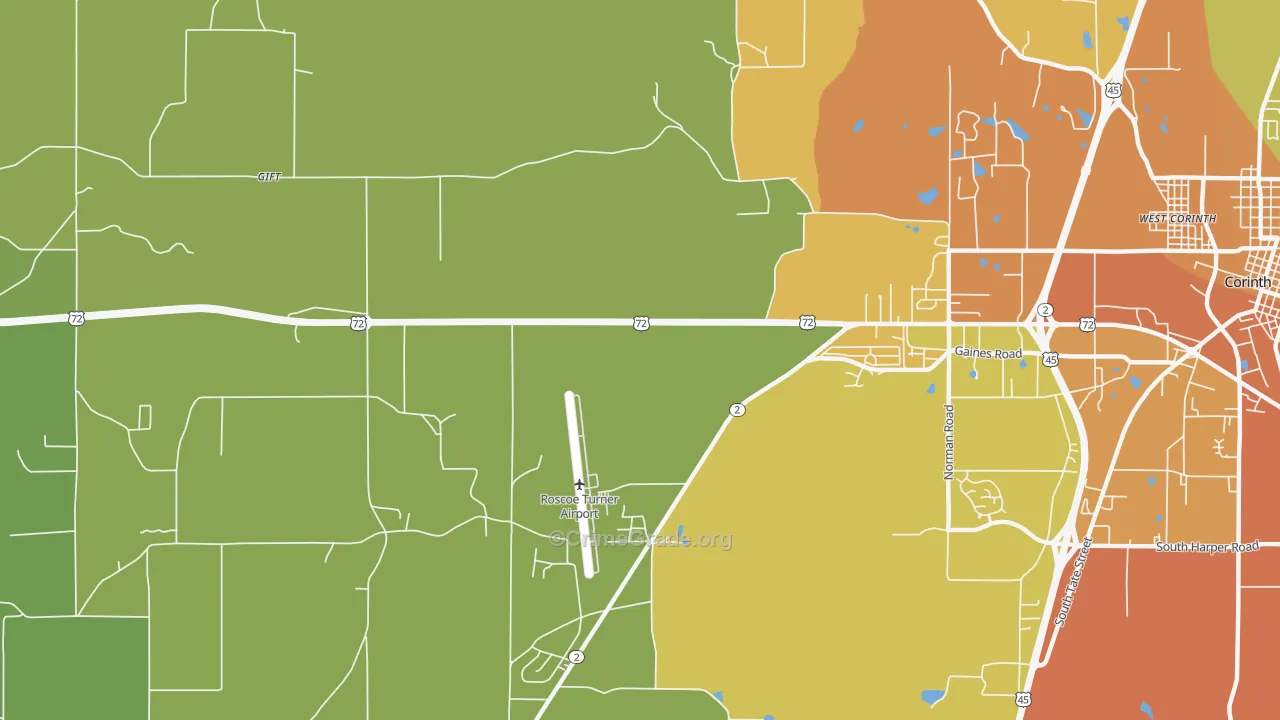 Hightown, MS Map of Assault Rates