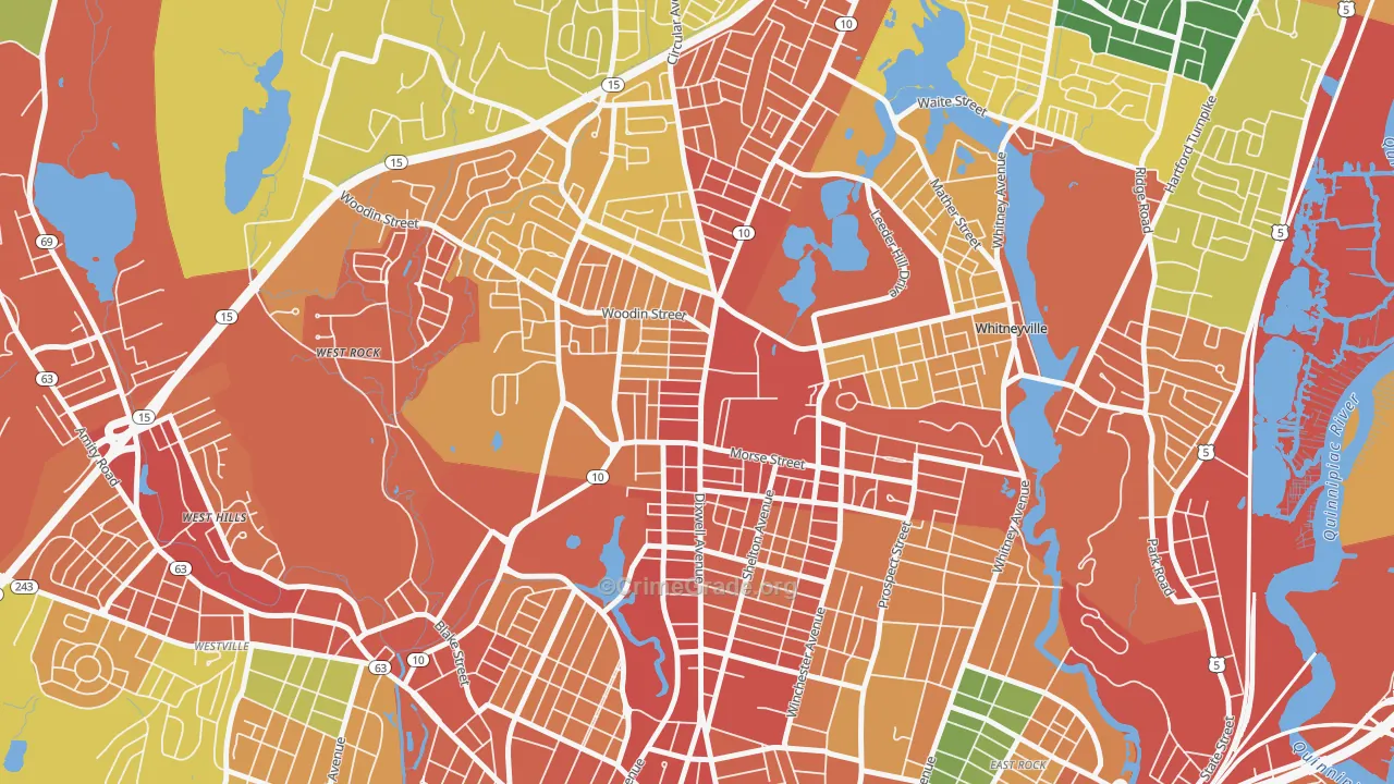 Highwood, Hamden, CT Map of Assault Rates