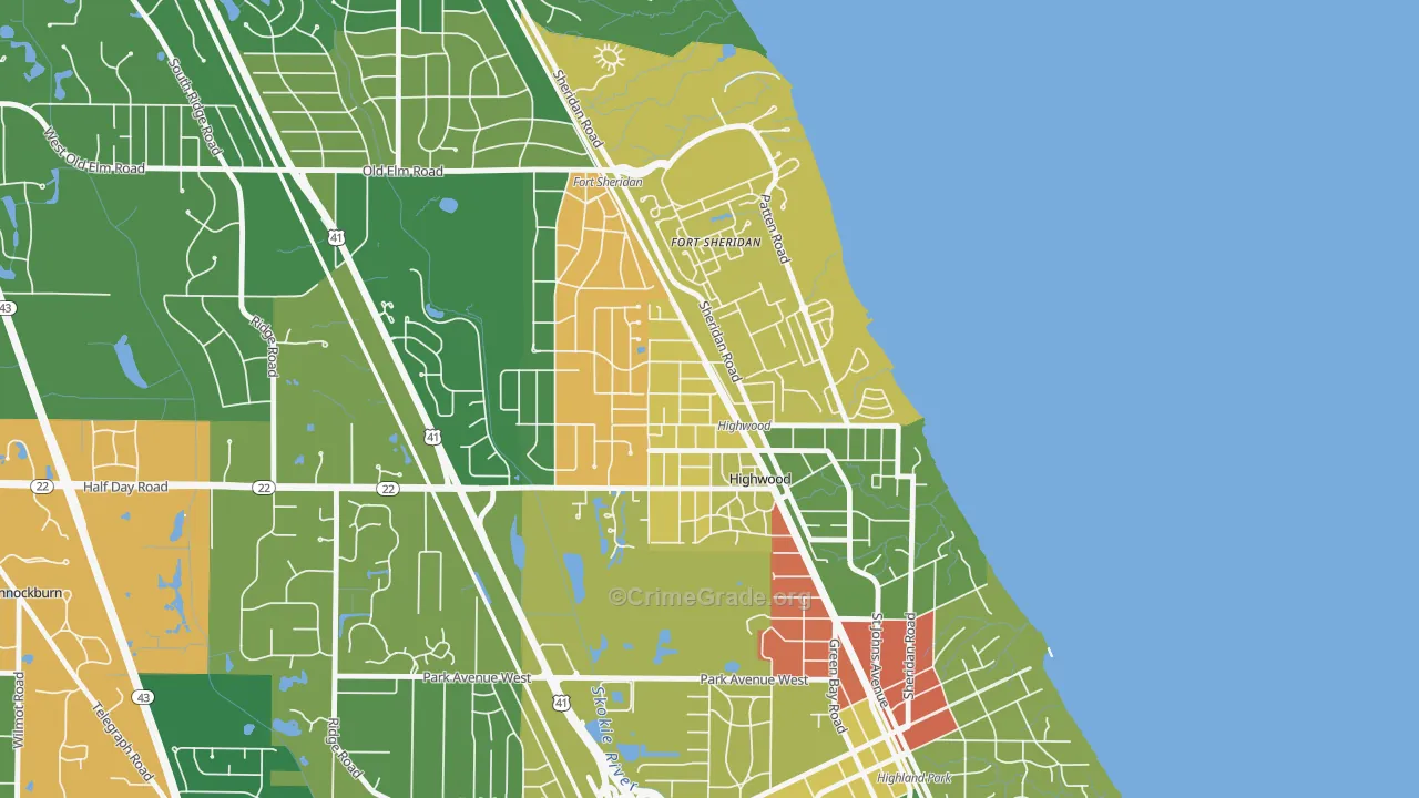 Highwood, IL Map of Assault Rates