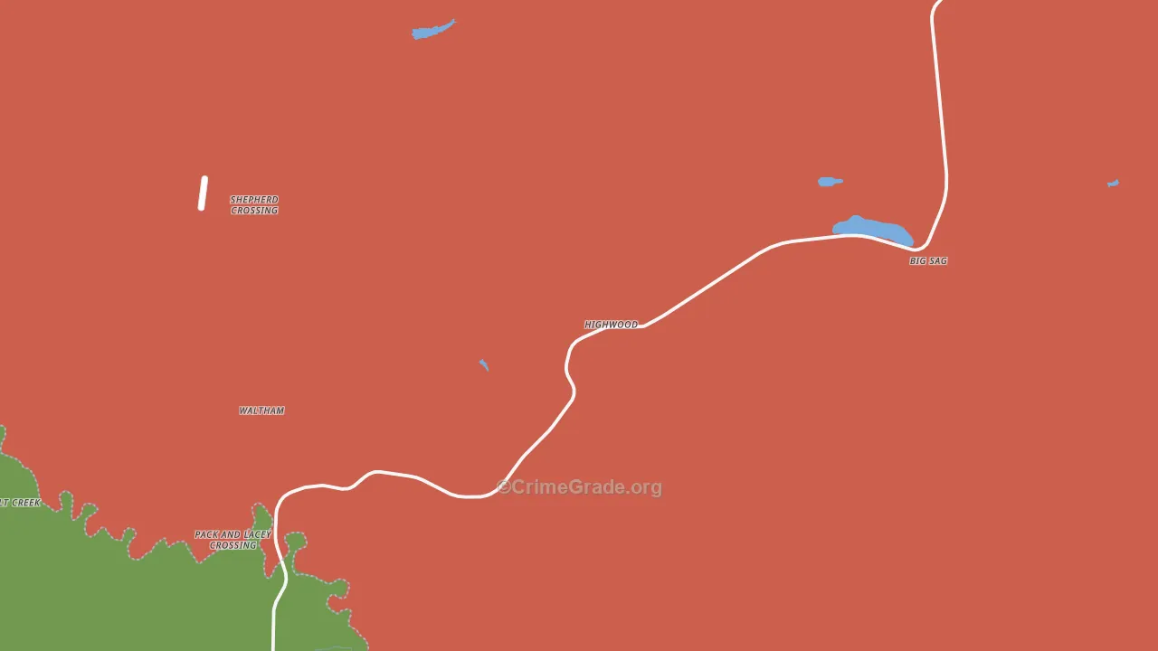 Highwood, MT Map of Assault Rates