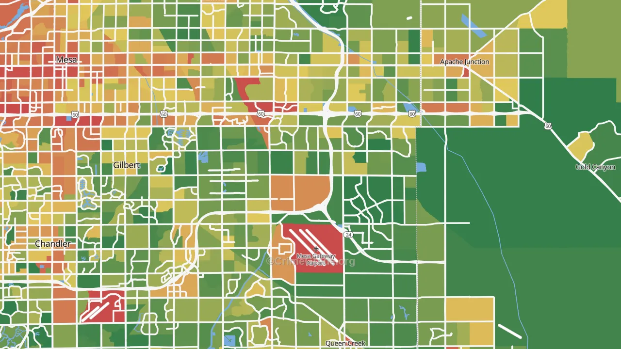 Higley, AZ Map of Assault Rates