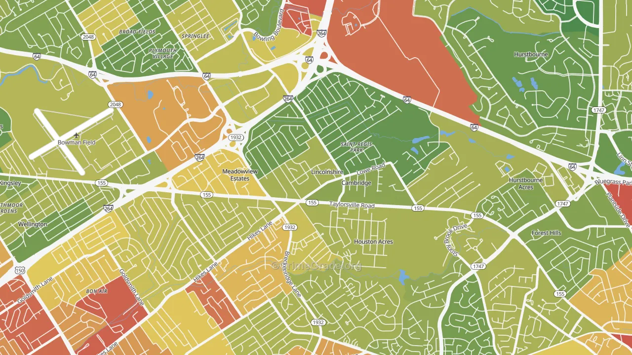 Hikes Point, Louisville, KY Map of Assault Rates
