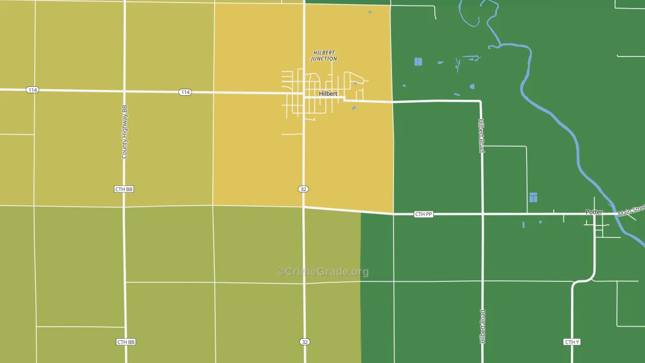 Hilbert Junction, WI Map of Assault Rates