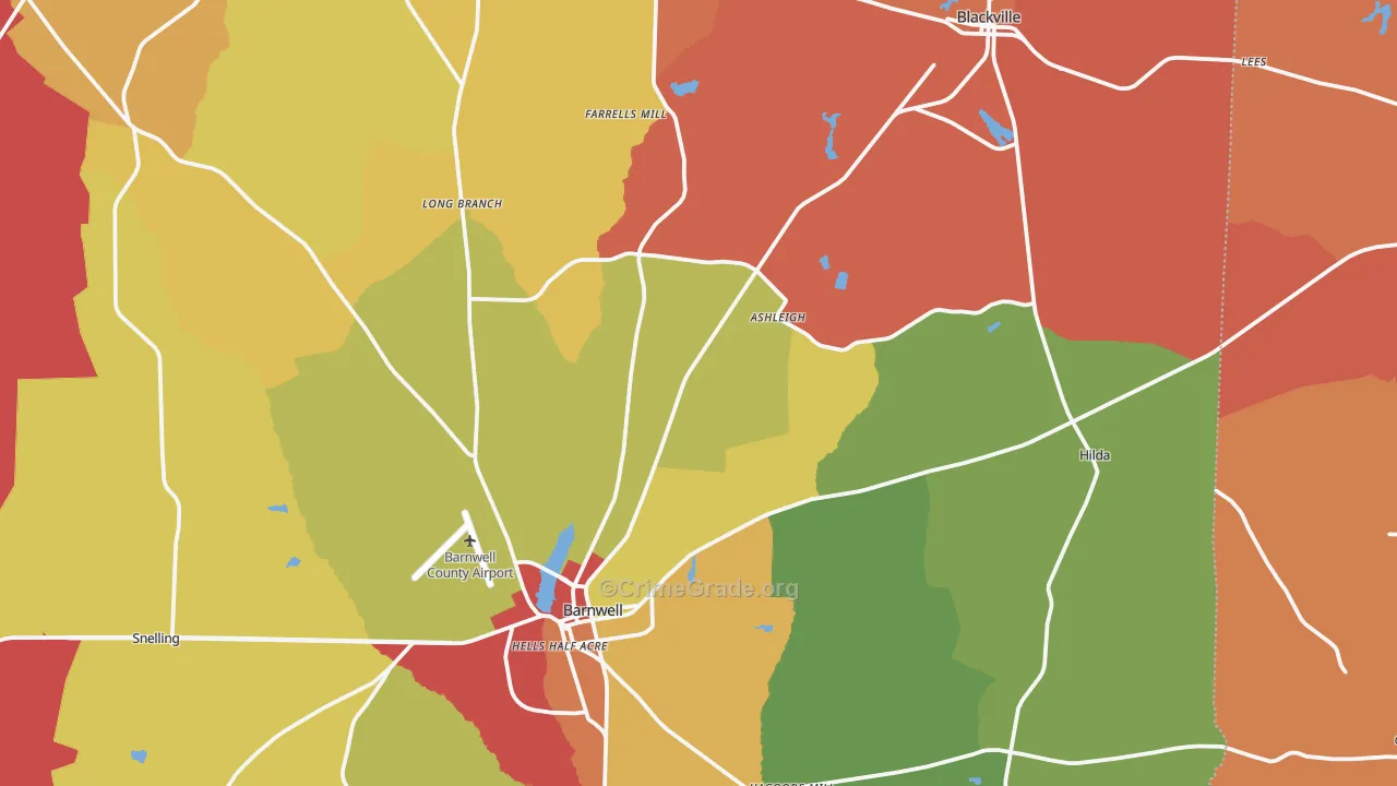 Hilda, SC Map of Assault Rates
