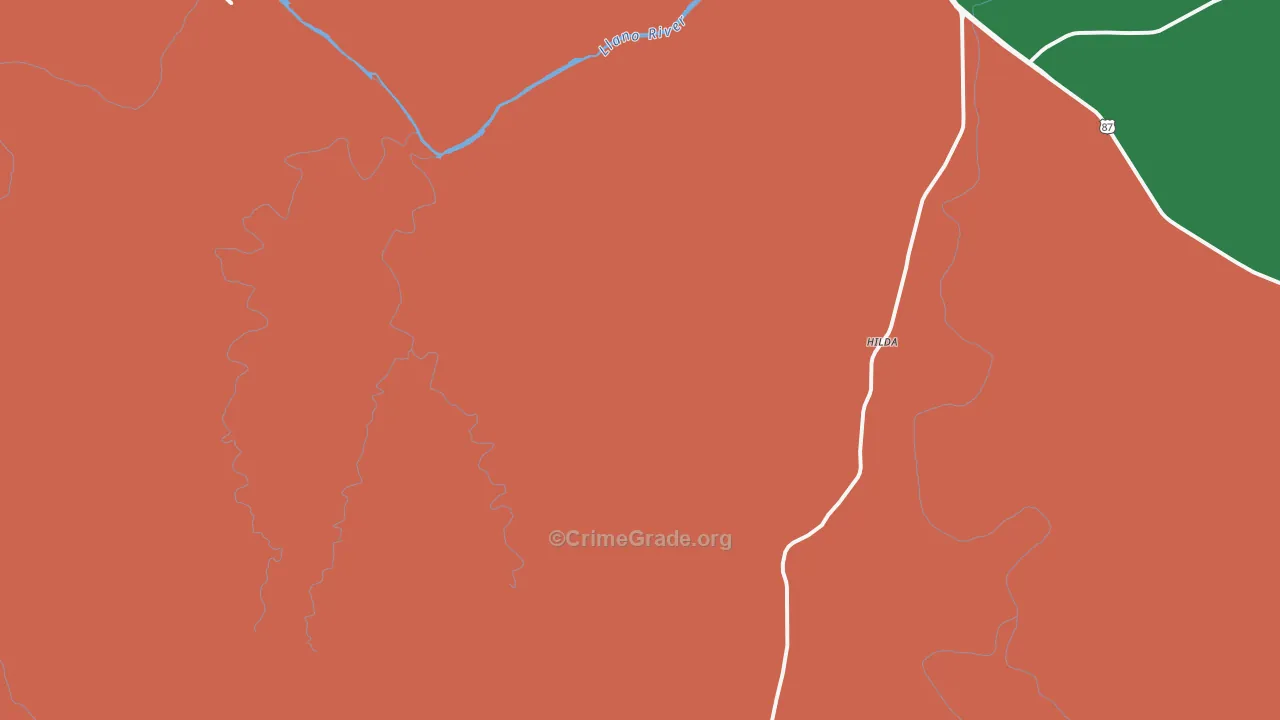 Hilda, TX Map of Assault Rates