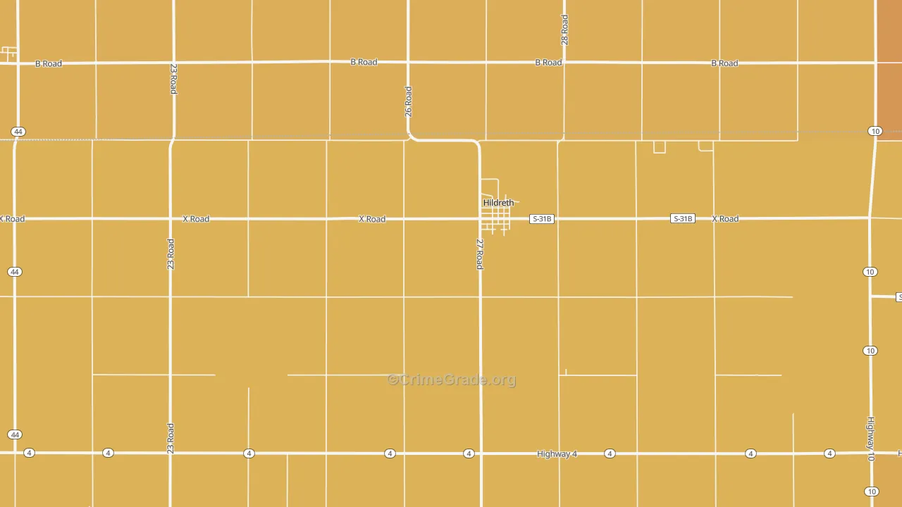 Hildreth, NE Map of Assault Rates