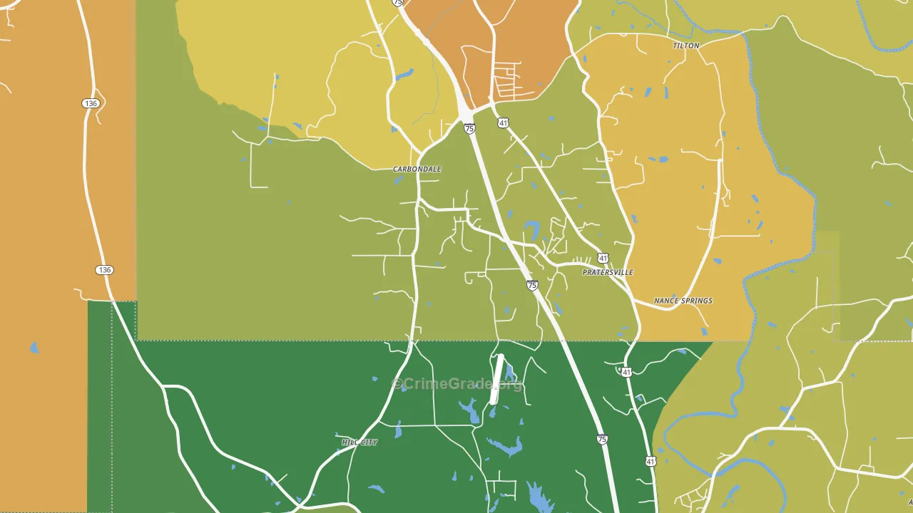 Hill City, GA Map of Assault Rates