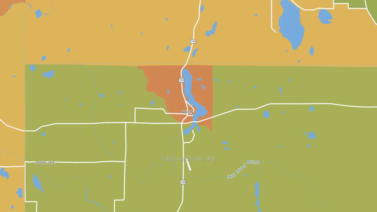 Hill City, MN Map of Assault Rates