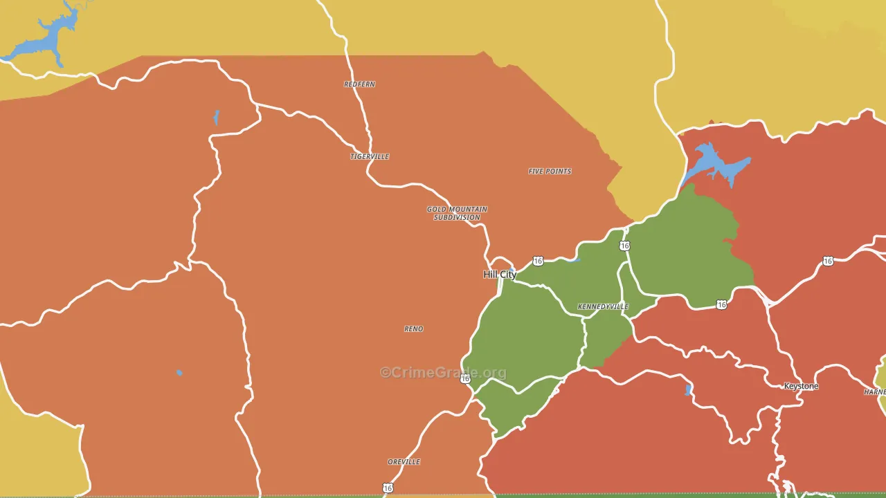 Hill City, SD Map of Assault Rates