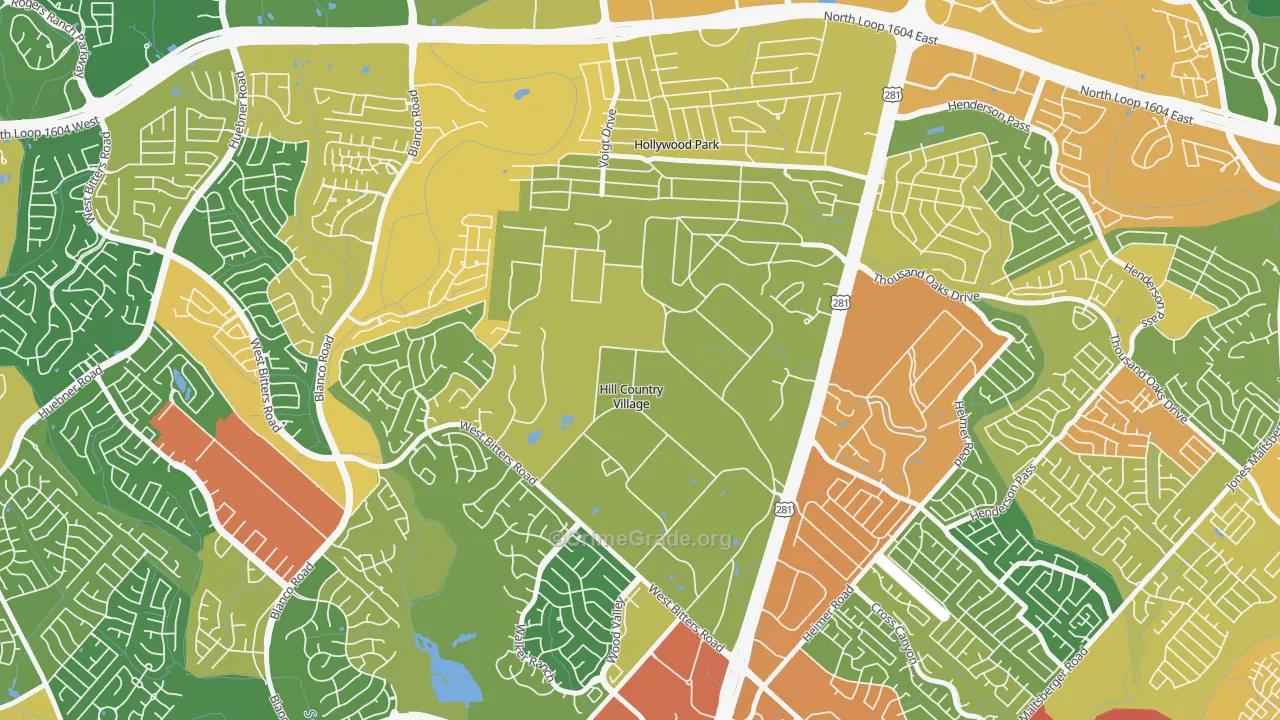 Hill Country Village, TX Map of Assault Rates