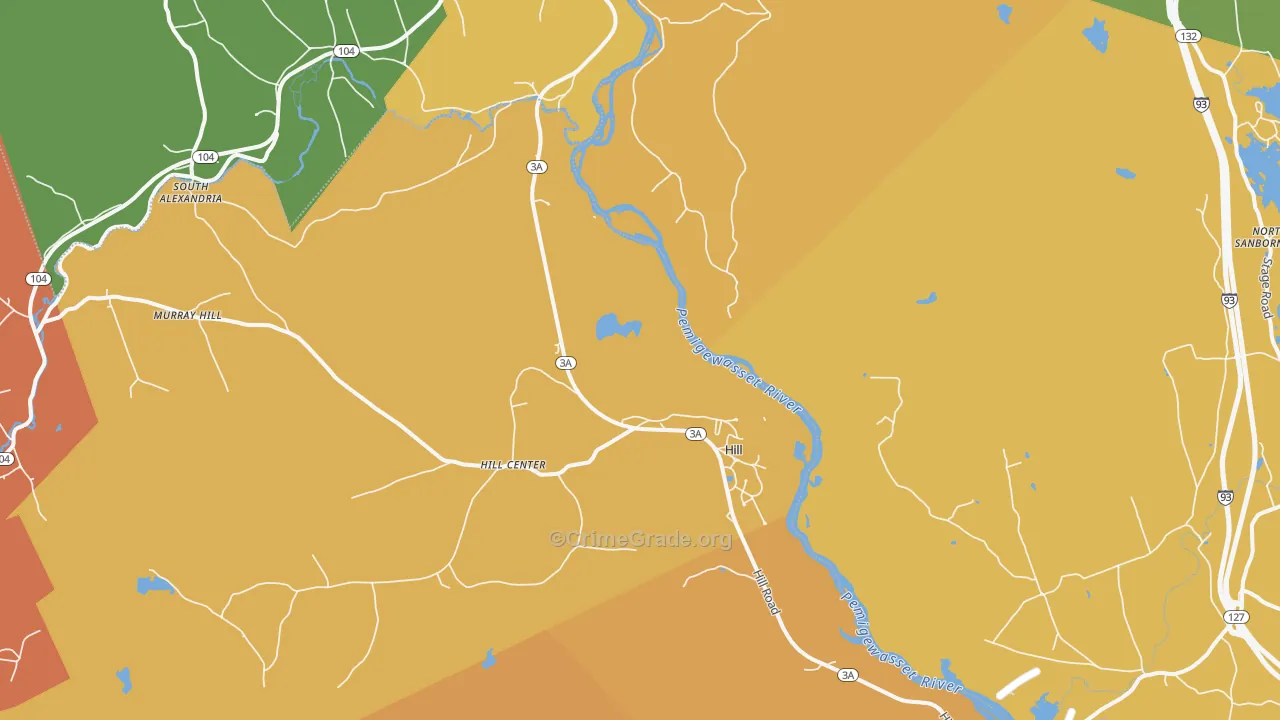 Hill, NH Map of Assault Rates