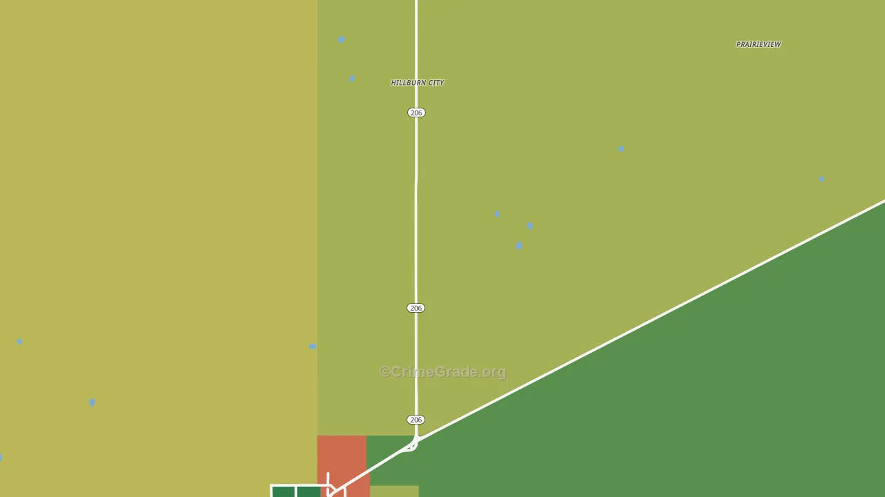 Hillburn City, NM Map of Assault Rates