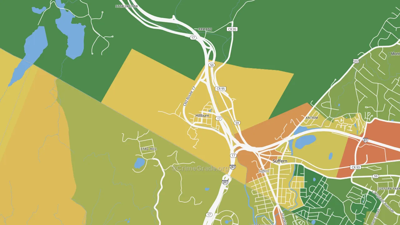 Hillburn, NY Map of Assault Rates