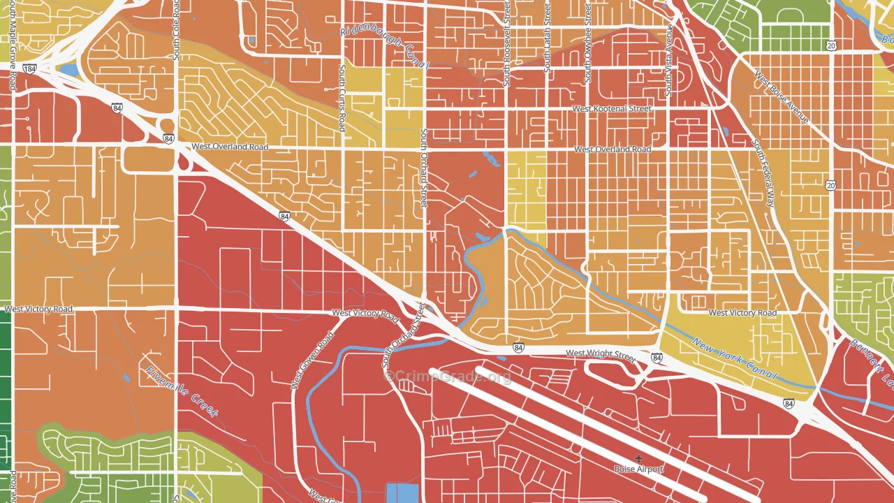 Hillcrest, Boise, ID Map of Assault Rates