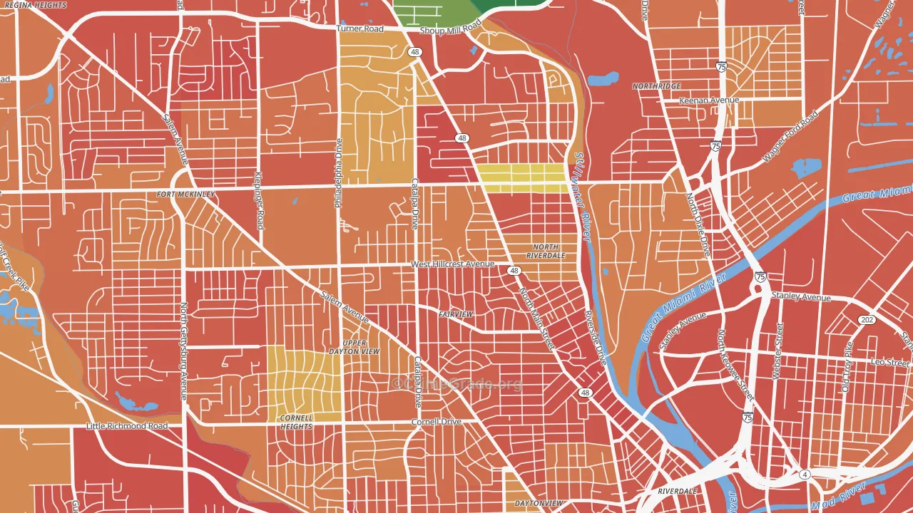 Hillcrest, Dayton, OH Map of Assault Rates