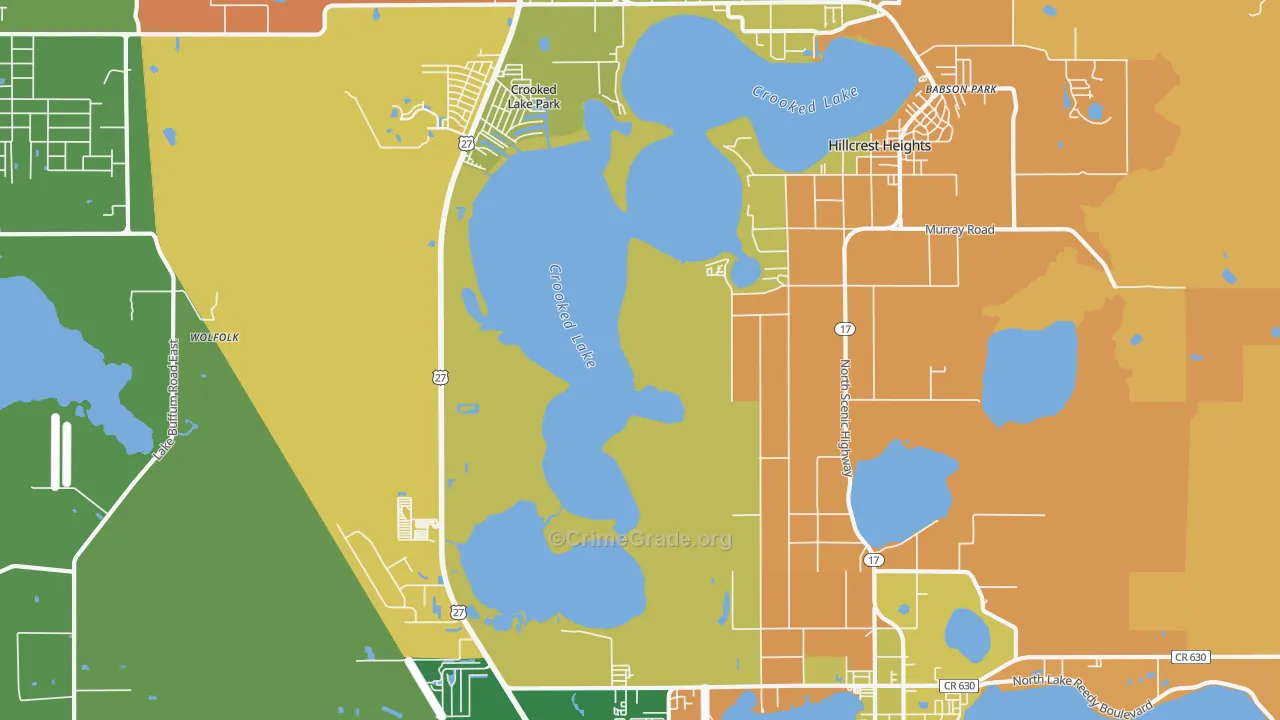 Hillcrest Heights, FL Map of Assault Rates
